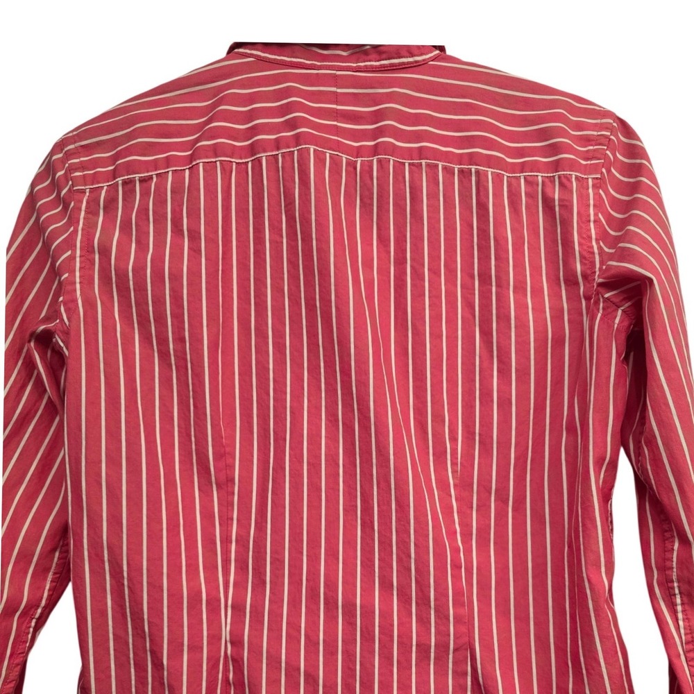 Chaps Pink White Stripe Button Up Shirt Women's S Cotton Preppy Coastal Classic - Picture 7 of 7